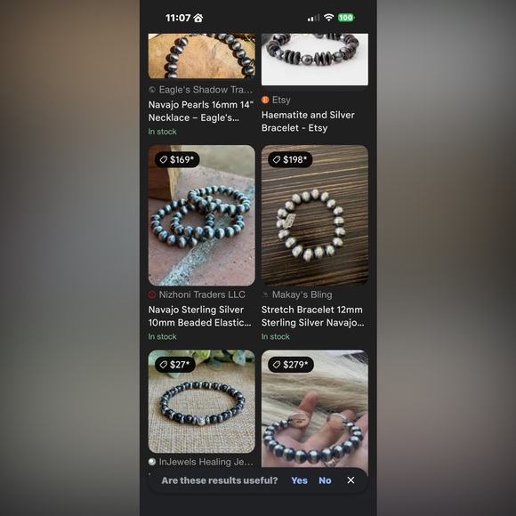 Sterling Silver 16mm Bead Stretchy Bracelet - Picture 5 of 5